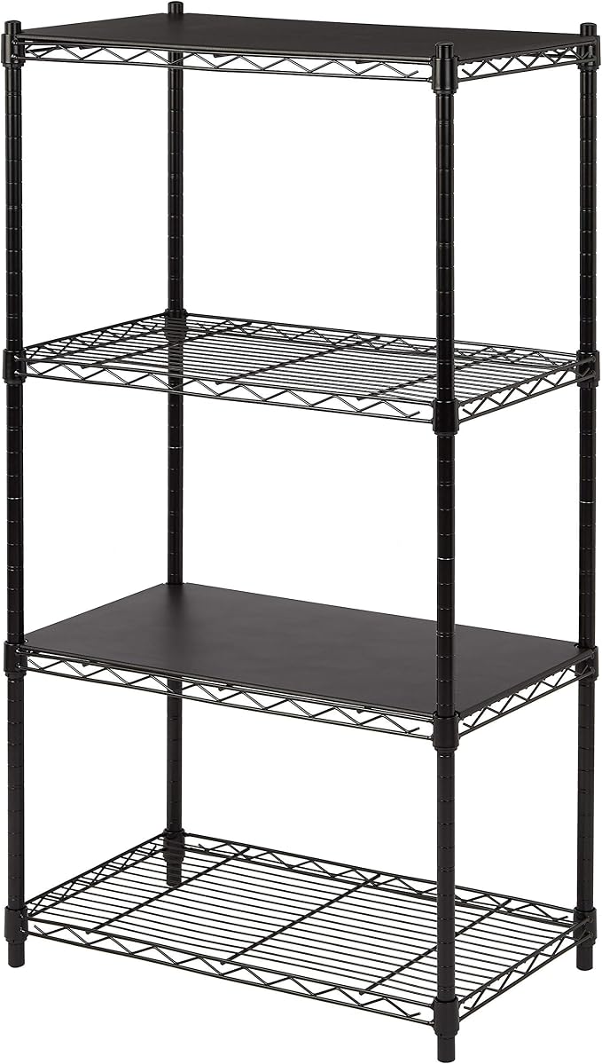 Amazon Basics 2-Shelf Stackable Storage, 13.3" D x 23.2" W x 22.2" H, Black - Image 7