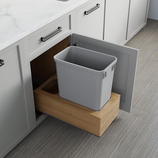Dowell Single 35Qt Undermount Trash Pull-Out Waste Container with Full Extension Soft-Close Slides, Bottom Mounted, Face Frame/Frameless Min. Cabinet Opening: 12-1/2 Inch Wide-4008 0115 35 - Image 2