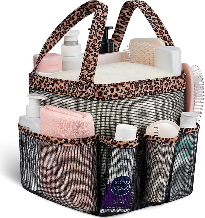 Attmu Mesh Shower Caddy Portable for College Dorm Room Camping Essentials, Shower Caddy Dorm with 9-Pockets, Large Capacity Hanging Basket Bathroom Bag for Toiletry, Swimming, Gym, Camp, Beach by Attmu