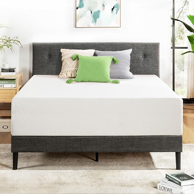 Best Price Mattress 14" Signature Green Tea Memory Foam Mattress, Full, White