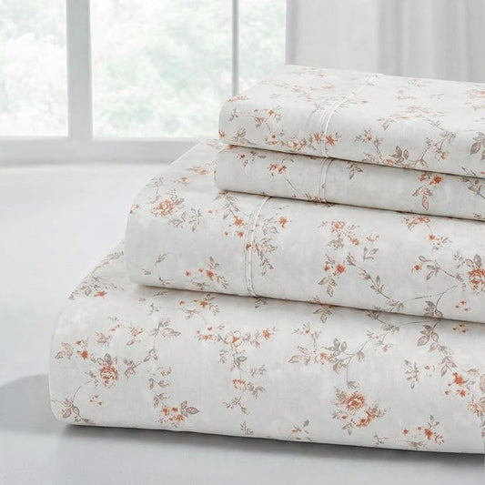 Modern Threads Silky Soft Microfiber and Wrinkle Free Sheets - Luxurious Microfiber Bed Sheets Includes Flat Sheet, Fitted Sheet with Deep Pockets, & Pillowcases Kashmir Rose Clay, Full