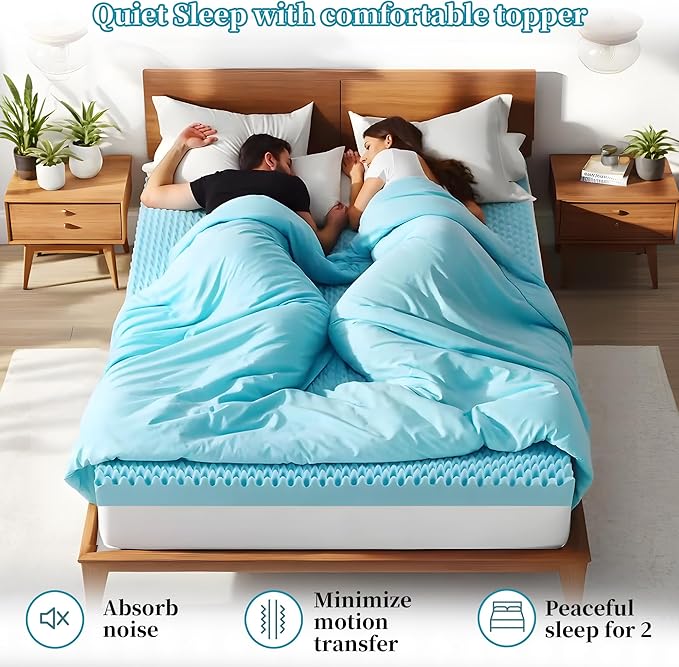 3 Inch Full Mattress Topper, Memory Foam Mattress Topper Full Size with Cooling Gel Egg Crate Matress Toppers, Breathable, CertiPUR-US Certified Dorm Essentials for College RV Apartment