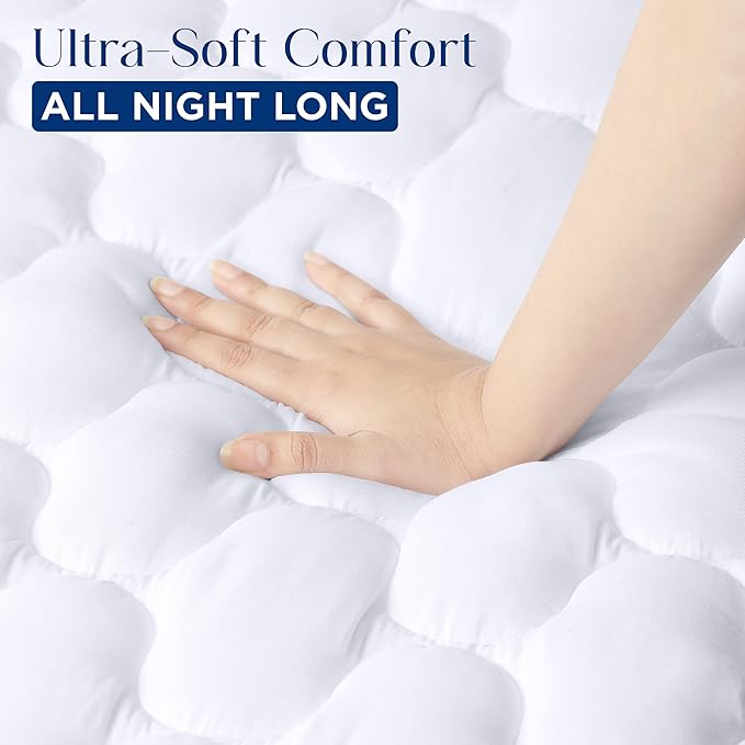 Utopia Bedding Waterproof Mattress Protector, Twin XL Mattress Pad, Noiseless Quilted Fitted Cover with Deep Pocket Stretches up to 16 Inches (White)