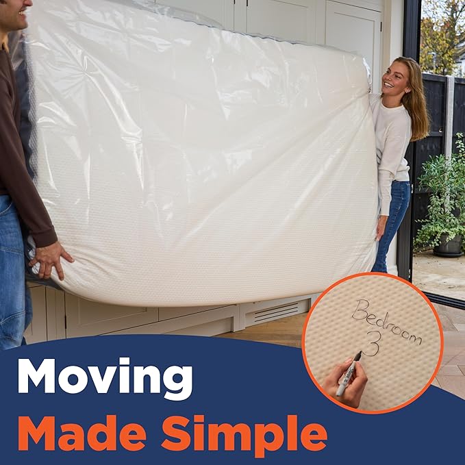 Mattress Bags for Moving, Full Size Mattress Bag for Storage, Plastic Cover for Bed Storage & Disposal, Mattress Moving Bag Full Size Protector XL - 54 x 100 x 14 inch