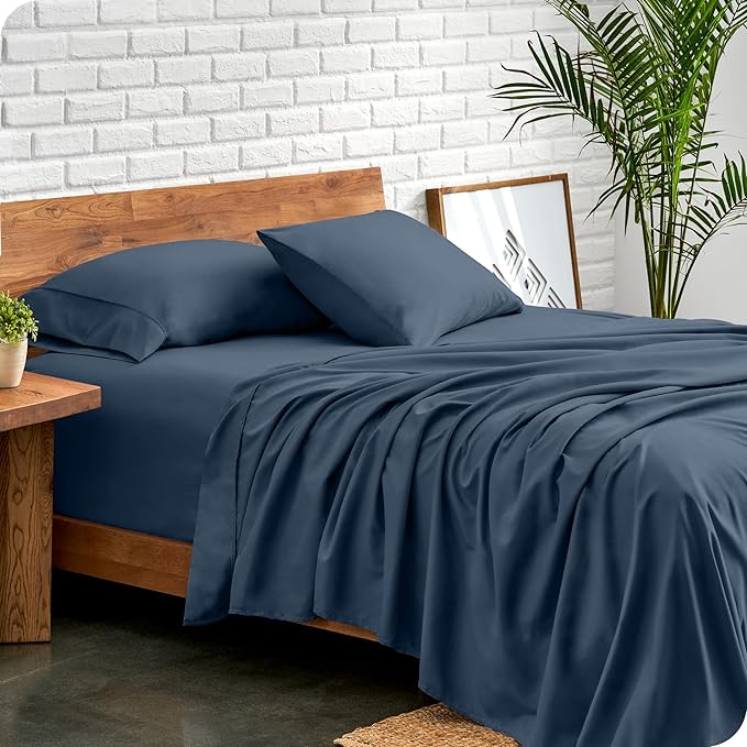 Bare Home Full Sheet Set - 1800 Ultra-Soft Microfiber Full Bed Sheets - Double Brushed - Deep Pockets - Easy Fit - 4 Piece Set - Bedding Sheets & Pillowcases (Full, Bering Sea)
