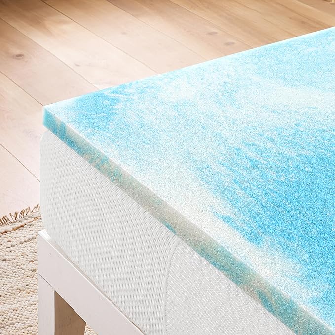 Best Price Mattress 1.5 Inch Swirl Gel AeroBreeze Cooling Air Flow Memory Foam Mattress Topper, Dorm Essentials, Queen