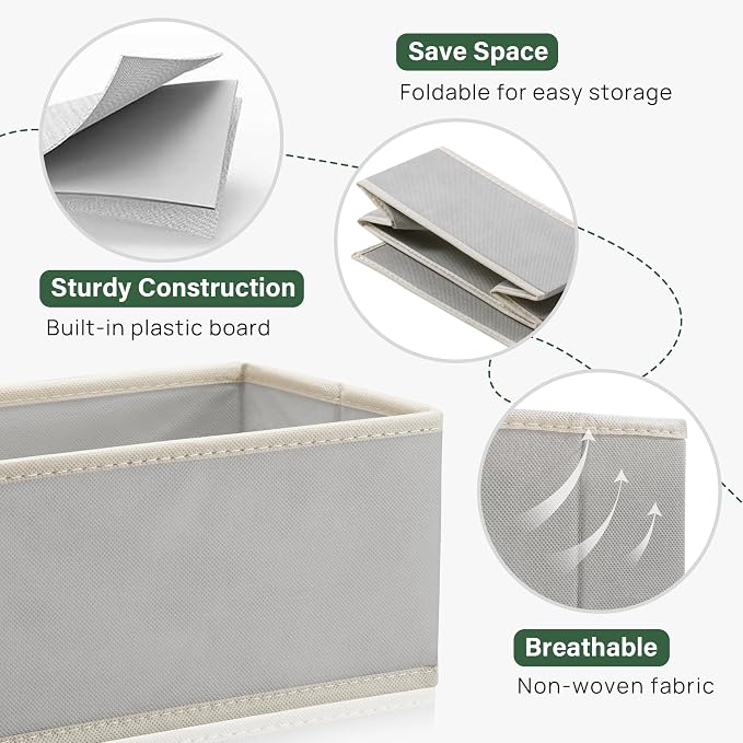 Kootek 16 Pack Drawer Organizer Clothes, Dresser Drawer Organizers for Clothing Fabric Foldable Closet Organizers and Storage Bins for Baby Clothes, Nursery, Underwear, Bras, Socks - Image 4