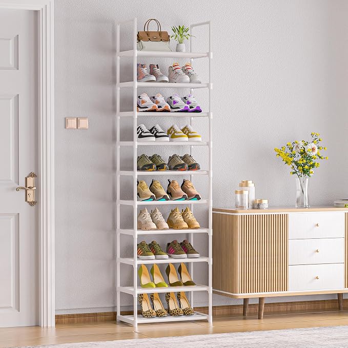 OYREL Shoe Rack Tall, Sturdy Metal Shoe Rack Organizer,Narrow Shoe Racks for Closets,Shoe Stand Shelf - Image 4