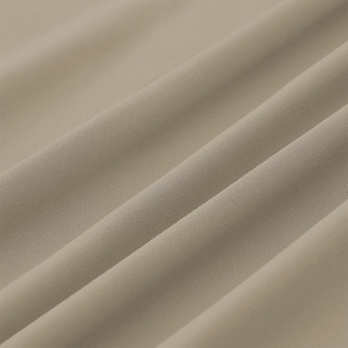 Modern Threads Soft Microfiber Solid Sheets - Luxurious Microfiber Bed Sheets - Includes Flat Sheet, Fitted Sheet with Deep Pockets, & Pillowcases Taupe Queen