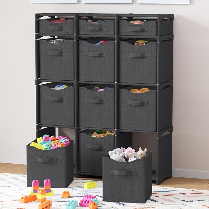 Cube Storage Organizer with Storage Bins Included - The Perfect Closet Organizers and Storage Solution. Includes 12 Storage Cubes, Great For Toy Storage, Closet Storage, Clothes Storage (Pink) - Image 3