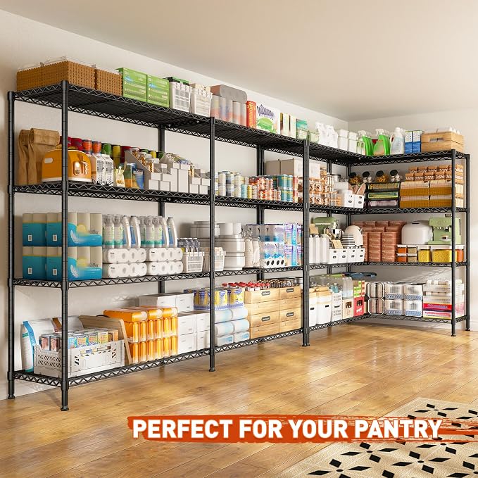 REIBII 70"W Metal Shelving, Storage Shelves 4-tier Wire Shelving Unit Load 1240LBS Metal Shelves for Storage Adjustable Shelving Rack for Pantry Kitchen Commercial school Garage 70"W*15.8"D*62.9"H - Image 4