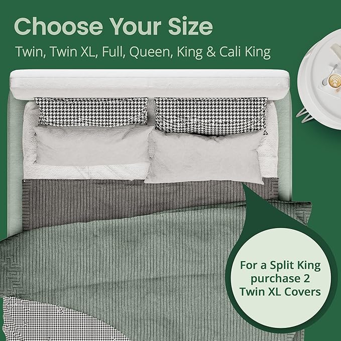 SafeRest Waterproof Queen Size Mattress Protector - Viscose Derived from Bamboo - Fitted with Stretchable Pockets - Machine Washable Viscose Blend Mattress Cover for Bed