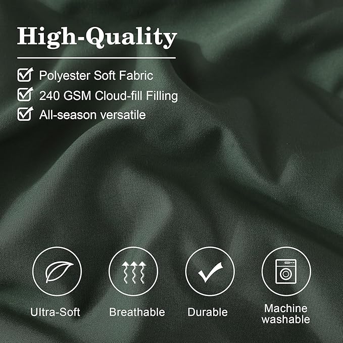 Monbix Full Comforter Set - 7 Pieces Deep Forest Bed in a Bag Full Size Bedding Sets with Comforters, All Seasons Comforter with Sheets, Pillowcases & Shams