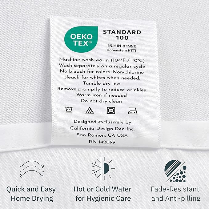 California Design Den 100% Cotton 2-Pack Twin XL Sheet Sets, Soft & Durable Twin Extra Long Sheets with 12" Pockets, Twin XL Sheets with Sateen Sheets (Blue Hydrangea)