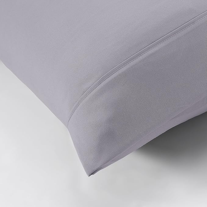 Modern Threads Soft Microfiber Solid Sheets - Luxurious Microfiber Bed Sheets - Includes Flat Sheet, Fitted Sheet with Deep Pockets, & Pillowcases Lilac Marble Twin