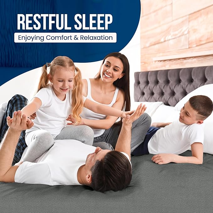 Queen Size Mattress Protector Waterproof, Premium 200 GSM Terry Mattress Cover, Soft & Breathable Bed Cover, Fitted Sheet Style Stretchable Deep Pockets 17" by Utopia Bedding (Gray)