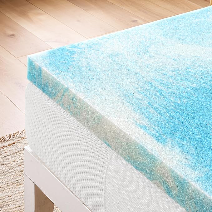 Best Price Mattress 3 Inch Swirl Gel AeroBreeze Cooling Air Flow Memory Foam Mattress Topper, Dorm Essentials, Twin