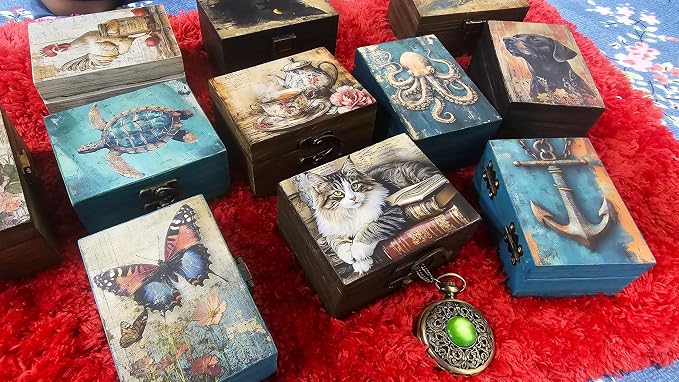 RK Collections Trinket Box Small Jewelry Keepsake Box | Trinket Box lovers Gift Idea, Animals Ornaments for Girls, Women, Gift Idea, Home Décor (Cat) - Image 3
