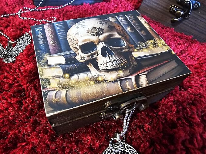 RK Collections Skull Head Trinket Box Small Jewelry Keepsake Box | Gothic Skeleton lovers Gift Idea, Skull's Soul Spiritual for Girls, Women, Men, Gift Idea, Home Décor (3SKS) - Image 5