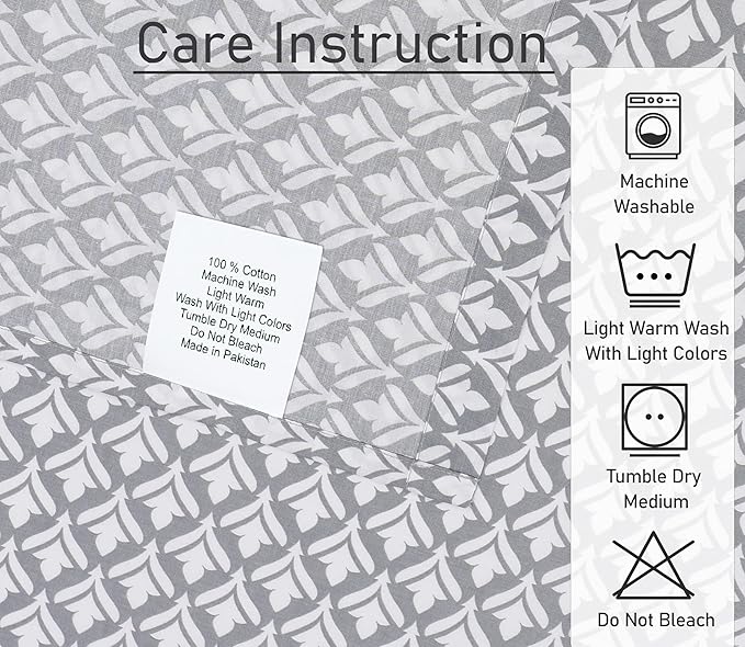 RUVANTI 100% Cotton Sheets – King Size Percale Bedding, Cooling & Breathable Floral Design, Durable with a Crisp, Soft & Comfortable Feel, 16" Deep Pocket, 4-Piece Set, Idiomatic Expression
