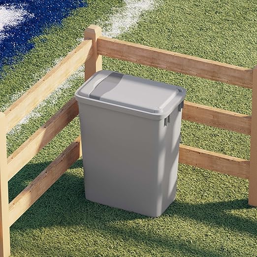 Dowell Wastebasket Trash Can Container, Plastic Garbage Bin, Stackable, for Kitchen, Office, Home & Commercial Use, Fits Under Sink/Desk - Grey (1, 35 QT LID Only) - Image 4