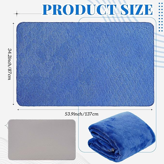 Couples Waterproof Mat Lover Reusable Stainproof Blanket Quiet Easy Use Towel Protector for Adult Multi Functional Bed Sheets Couple Messy Play Pleasure Comfort(Blue,54 x 34 Inch)