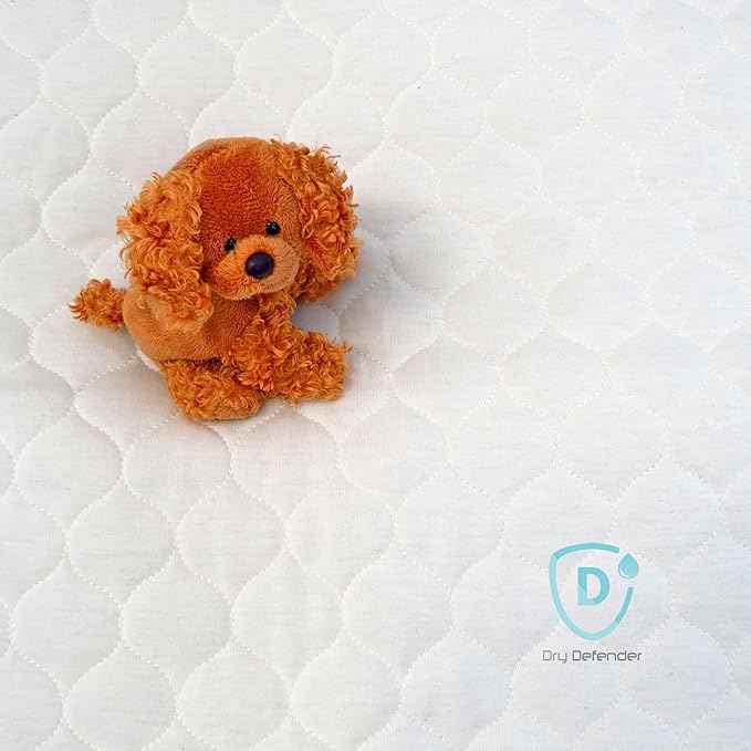 Organic, Cotton Quilted Pack 'n Play Size Fitted Mattress Pad Cover, Natural