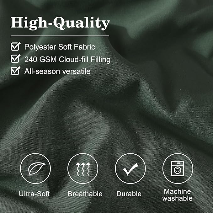 Monbix Queen Comforter Set - 7 Pieces Deep Forest Bed in a Bag Queen Bedding Sets with Comforters, All Seasons Comforter Bed Set with Sheets, Pillowcases & Shams
