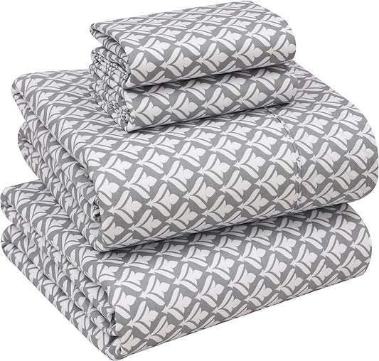 RUVANTI 100% Cotton Sheets – Queen Size Percale Bedding, Cooling & Breathable Floral Design, Durable with a Crisp, Soft & Comfortable Feel, 16" Deep Pocket, 4-Piece Set, Idiomatic Expression