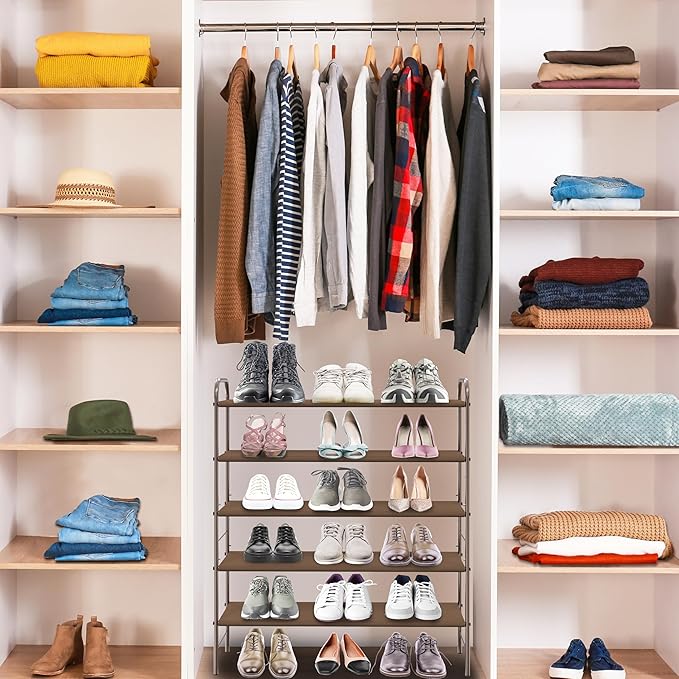Simple Houseware 5-Tier Shoe Rack Storage Organizer, Bronze - Image 5
