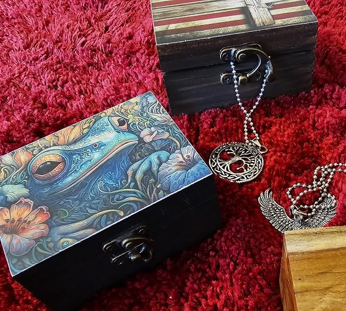 RK Collections Frog Trinket Box Small Jewelry Keepsake Box | Frog lovers Gift Idea, Animals Ornaments for Girls, Women, Gift Idea, for Home Décor (3FS) - Image 2