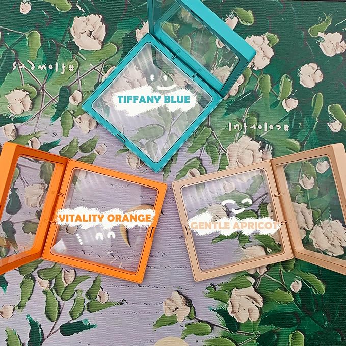 12PCS 3D Floating Frame Display Stand, Jewelry Box, Gift Box, Ornament Organizer, Small Travel Jewelry Box, PE Film Anti-Oxidation, Suspended Display Box Stackable (4.33 * 4.33, Type 4) - Image 3