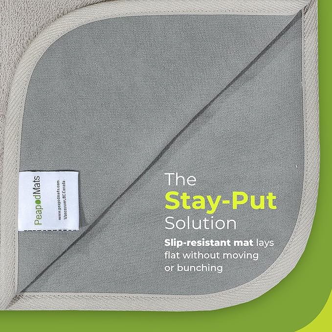 PeapodMats Bedwetting & Incontinence Waterproof Bed Mat - Reusable Underpad. Secure Placement & Breathable. Washable. Enviro Friendly 3x3 (Sand) Mattress Protector & Pee Pad for Kids & Adults