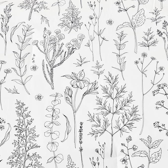 Love's cabin White Full Size Comforter Set - Comforter Set Full, 3 Pieces Cute Floral Bedding Sets for All Seasons,1 Soft Reversible Botanical Flowers Comforter and 2 Pillow Shams