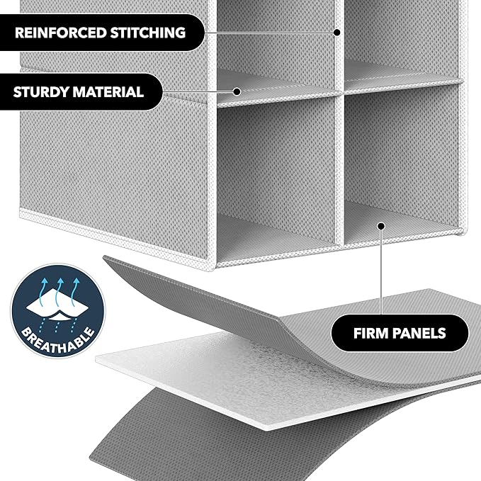 Simple Houseware 20 Section Shelves Hanging Shoes Organizer Holder for Closet, Gray - Image 5
