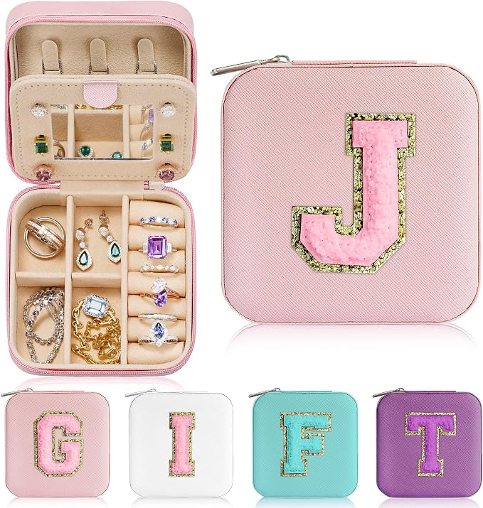 Parima Travel Jewelry Box for Girls Women, Jewelry Organizer Box | Personalized Jewelry Boxes for Women Girls Jewelry Box | Necklace Earrings Ring Box | Travel Jewelry Organizer Box, Pink by PARIMA