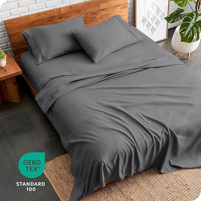 Bare Home Twin XL Sheet Set - 1800 Ultra-Soft Microfiber Twin Extra Long Bed Sheets - Double Brushed - Deep Pockets - Easy Fit - 3 Piece Set - Bedding Sheets & Pillowcases (Twin XL, Grey)