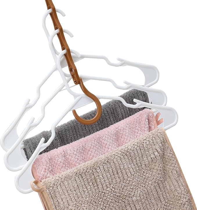 Mr. Pen- Space Saving Hangers for Clothes, 8 pcs, Autumn Colors, Plastic Multi Clothes Hangers Space Saving, 5 Slots, 360° Rotating Hooks - Image 8