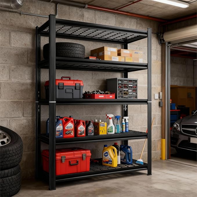 48''W Wire Garage Metal Shelving, 3020 Lbs Heavy-Duty Garage Storage Shelves, 5-Tier Adjustable Reinforced Shelves for Laundry Rooms, Basements, Kitchens&Outdoor (48''W*24''D*72''H) - Image 5