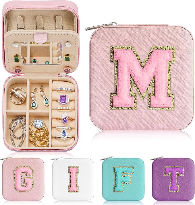 Parima Jewelry Organizer Box | Travel Jewelry Case | Ring, Necklace & Earring Organizer | Small, Pink by PARIMA