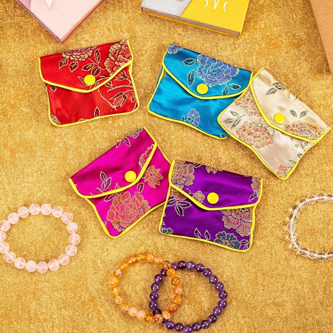 OceeK Travel Jewelry Case,Jewelry Silk Purse Pouch Gift Case, for Women Teen Girl Gifts,Color,Small,15 Pack - Image 6