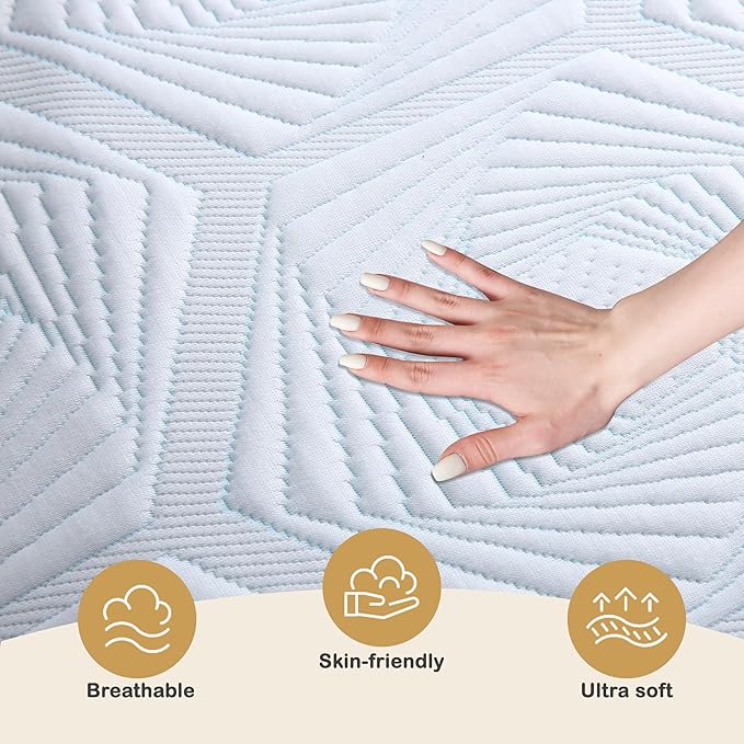 Electric Mattress Pad Twin Size 39"x75" with 10 Hours Auto Off 4 Heat Setting Simple Controller Fit Up to 15 Inch Deep Pocket, Machine Washable - Light White