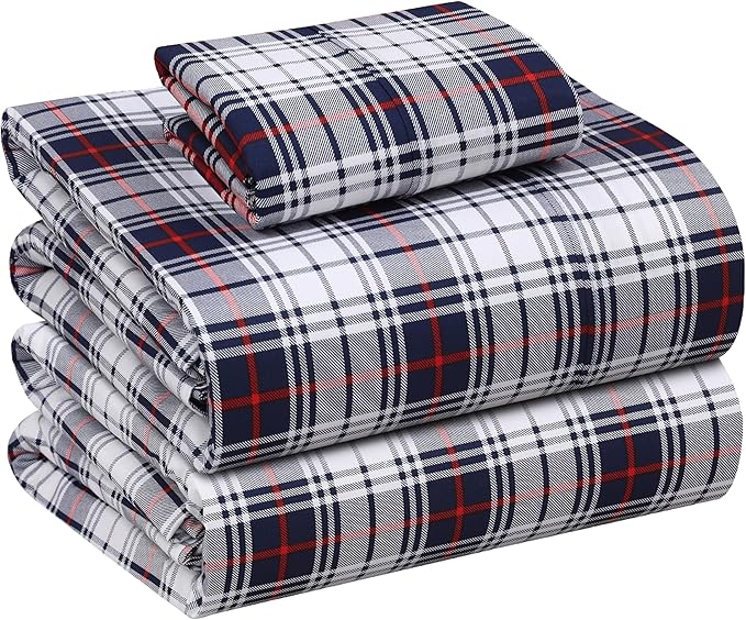 RUVANTI 100% Cotton Sheets – Twin XL Size Percale Bedding, Cooling & Breathable Floral Design, Durable with a Crisp, Soft & Comfortable Feel, 16" Deep Pocket, 3-Piece Set, Prussian