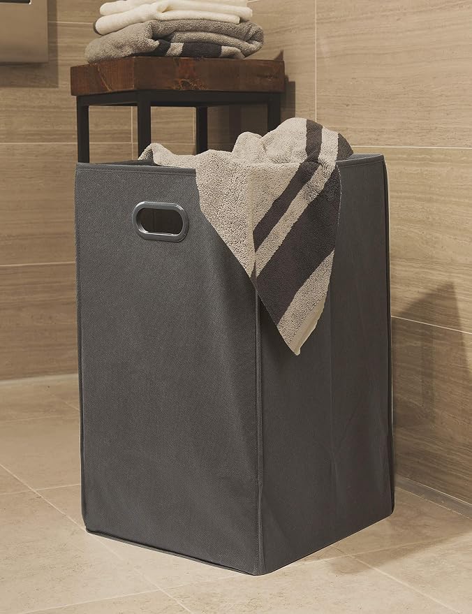 Simple Houseware Foldable Closet Laundry Hamper Basket, Dark Grey - Image 3