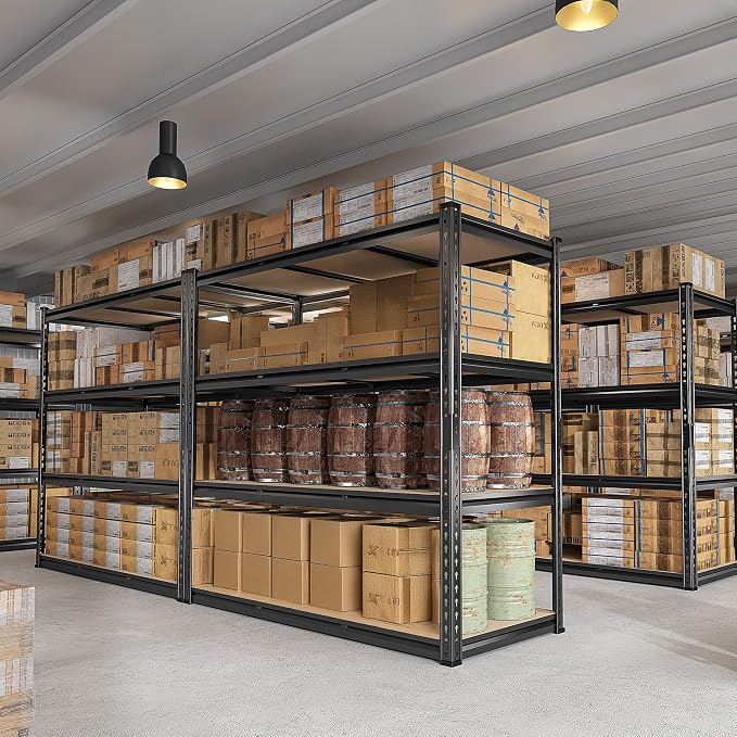 REIBII 48" W Garage Shelving Heavy Duty 2550 LBS Storage Shelves 4 Tier Heavy Duty Shelving, Adjustable Metal Shelves, Industrial Shelf for Garage, Warehouse, Pantry, 48" W x 60" H x 24" D - Image 7