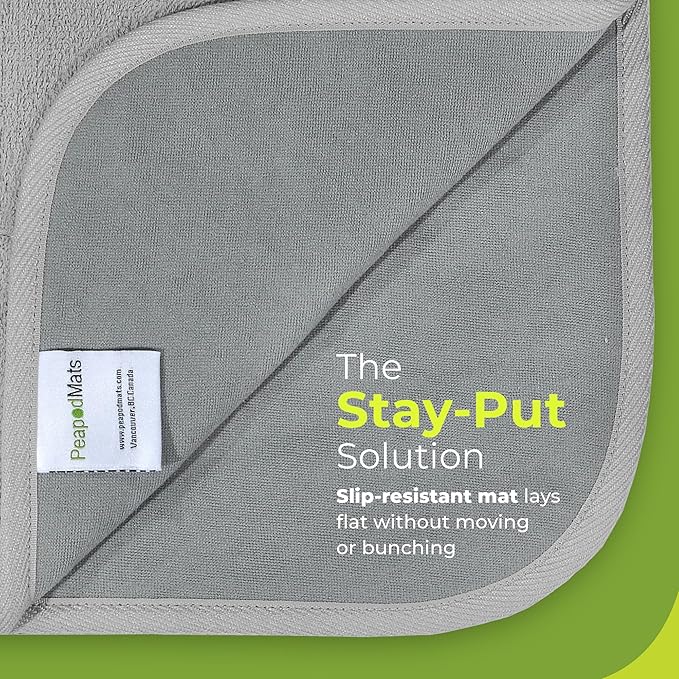 PeapodMats Bedwetting & Incontinence Waterproof Bed Mat - Reusable Underpad. Secure Placement & Breathable. Washable. Enviro Friendly 3x5 (Light Gray) Mattress Protector & Pee Pad for Kids & Adults