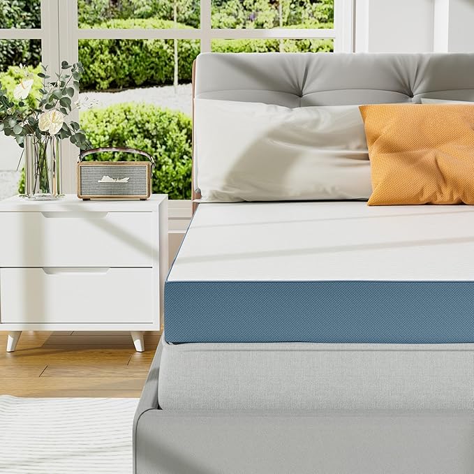 4 Inch Firm Mattress Topper Twin XL Size, Memory Foam Mattress Topper Extra Support, High-Density Memory Foam Bed Topper for Pain Relief, with Removable Soft Cover, CertiPUR-US Certified