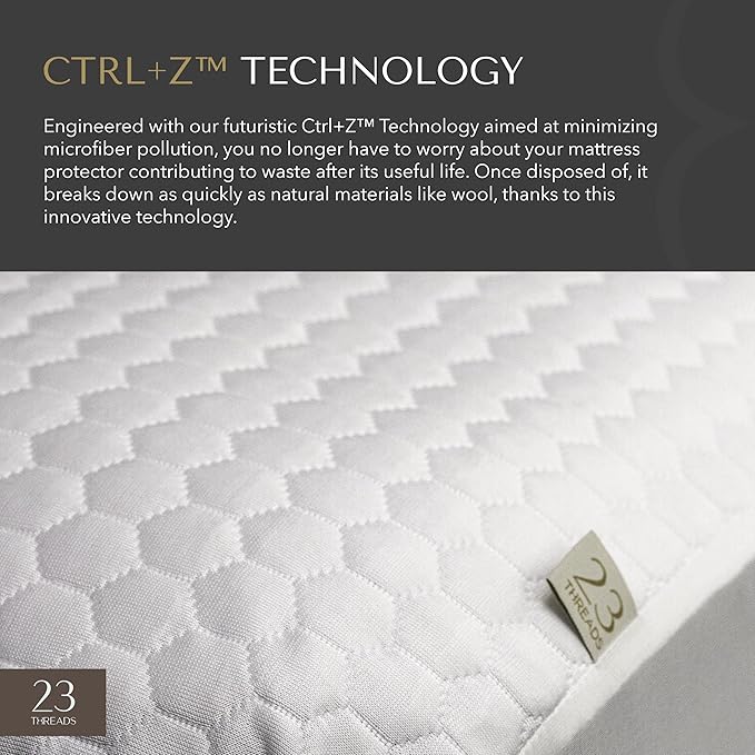 23 Threads X161 Series Padded, Plush, Soft, Luxurious, Waterproof Noiseless Mattress-Protector Cover, Fitted, with Ctrl+Z Technology, Mattress Not Included, 13 Inch Deep, TwinXL