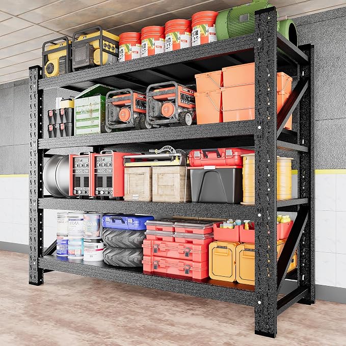 2000LBS Heavy Duty Garage Shelving Units,40" Wide & Deep Storage Shelves,Metal Garage Shelves,Large Storage Rack,Steel Shelf,Industrial Shelving for Shop,Warehouse,Basement,40" W x 20" D x 60" H by SISESOL