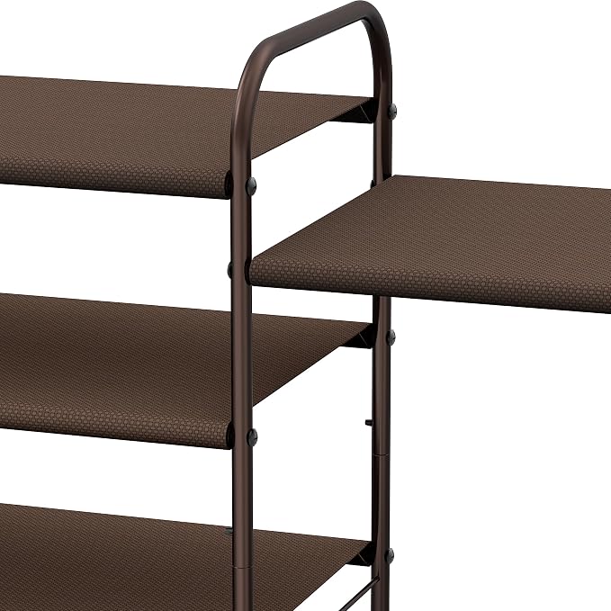 Simple Houseware 3-Tier Shoe Rack Storage Organizer, Bronze – Space-Saving Shoe Shelf, Holds 9–16 Pairs, Sturdy Metal Frame, Easy Assembly – Closet, Entryway, Bedroom Shoe Storage Solution - Image 6